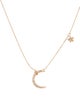 Necklace 14K Diamond Moon & Star Pendant Necklace