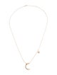 Necklace 14K Diamond Moon & Star Pendant Necklace