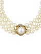 Necklace 18K Pearl & Diamond Multistrand Beaded Collar