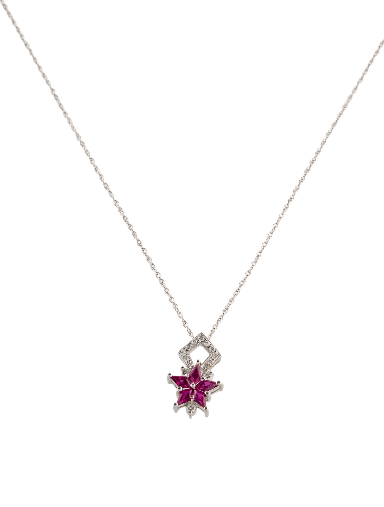 Necklace Sapphire & Diamond Star Pendant