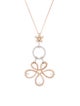 Necklace 18K 1.10ctw Diamond Flower Drop Pendant w/ 14K Chain
