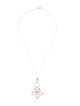Necklace 18K 1.10ctw Diamond Flower Drop Pendant w/ 14K Chain