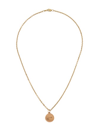 Necklace 14K Two-Tone 'LOVE' Pendant Necklace