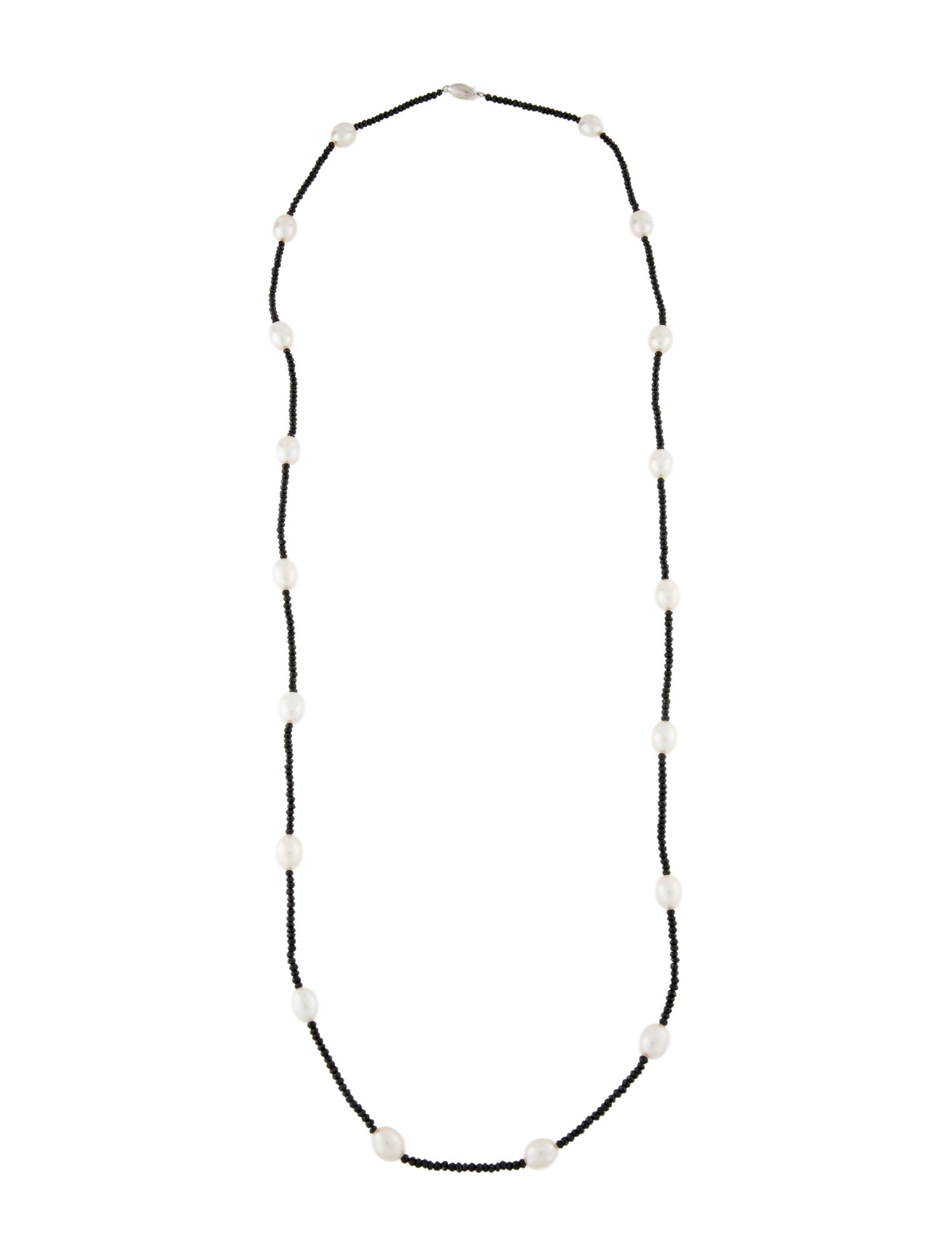 Necklace 14K Pearl & Spinel Station