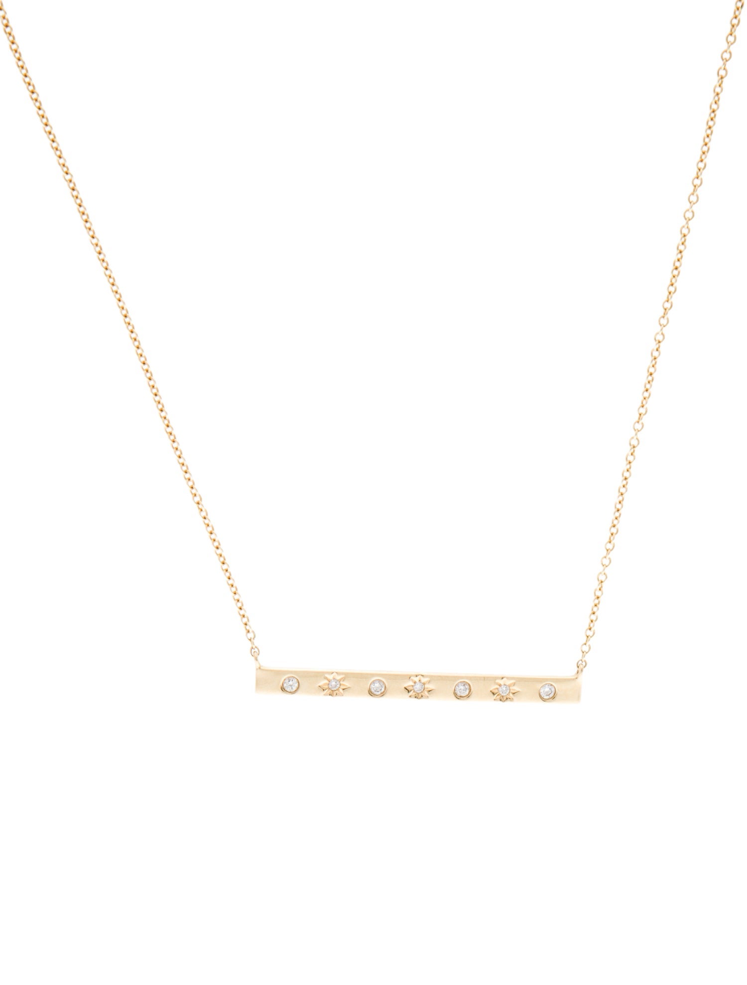 Necklace 14K Diamond Bar Pendant