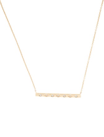Necklace 14K Diamond Bar Pendant Necklace