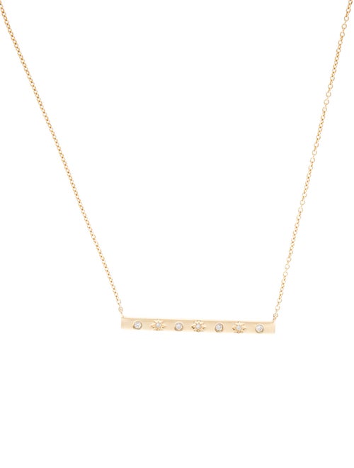 Necklace 14K Diamond Bar Pendant Necklace