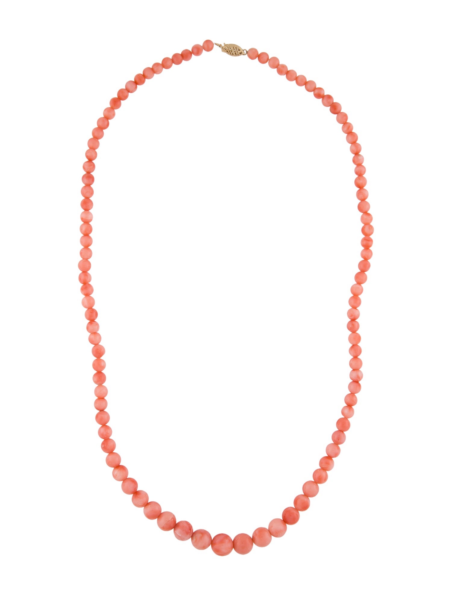 Necklace 14K Coral Graduating Bead Necklace