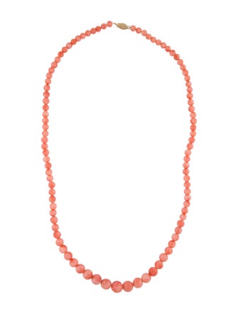 Necklace 14K Coral Graduating Bead Necklace