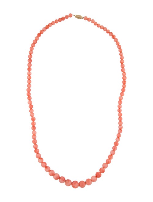 Necklace 14K Coral Graduating Bead Necklace