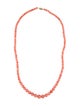 Necklace 14K Coral Graduating Bead Necklace