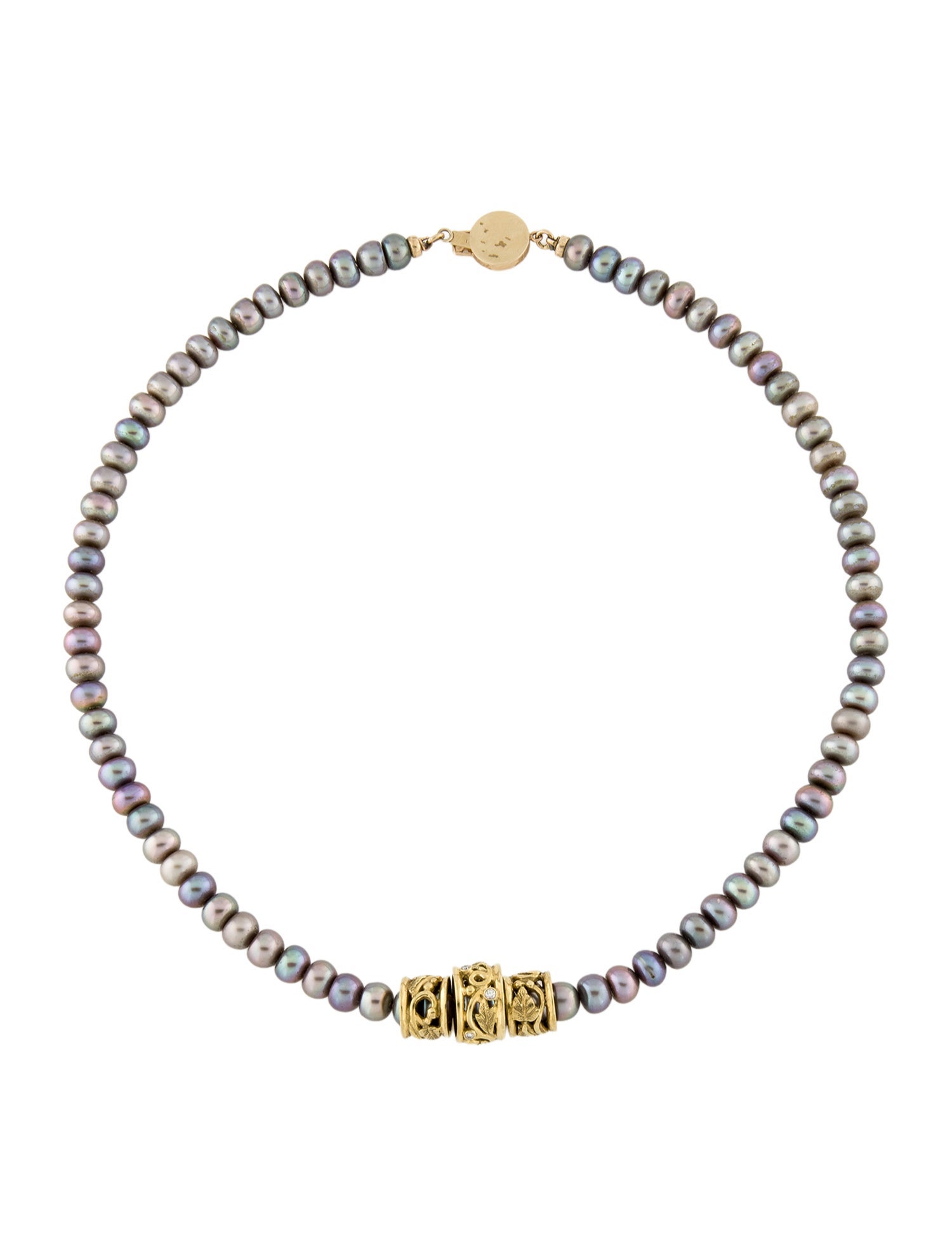 Necklace Pearl & Diamond Bead Strand Necklace