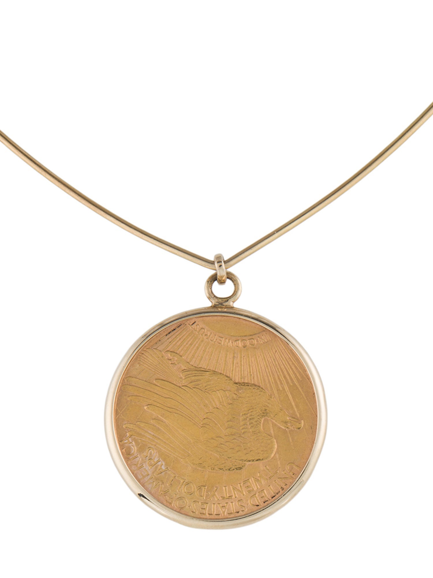 Necklace 1914 Saint Gaudens $20 Double Eagle Coin Pendant Necklace