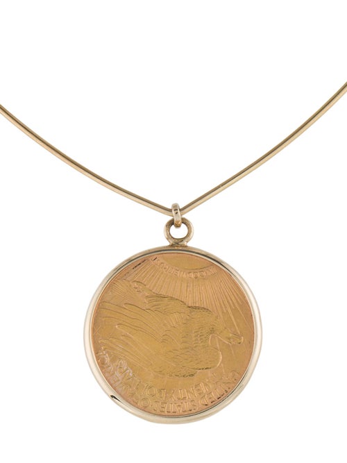 Necklace 1914 Saint Gaudens $20 Double Eagle Coin Pendant Necklace