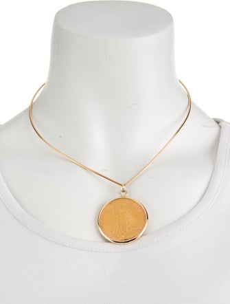 Necklace 1914 Saint Gaudens $20 Double Eagle Coin Pendant Necklace