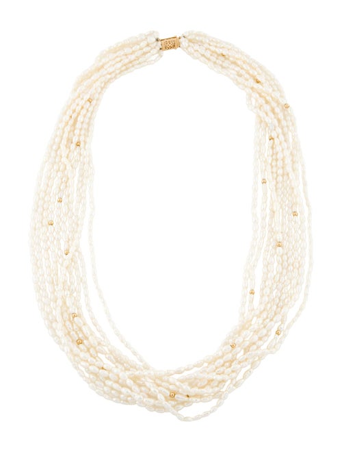 Necklace 14K Pearl Multistrand Necklace
