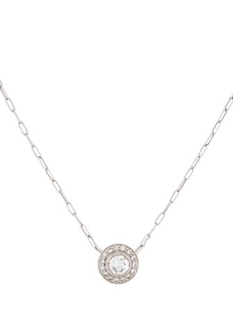 Necklace Platinum Diamond Halo Pendant Necklace