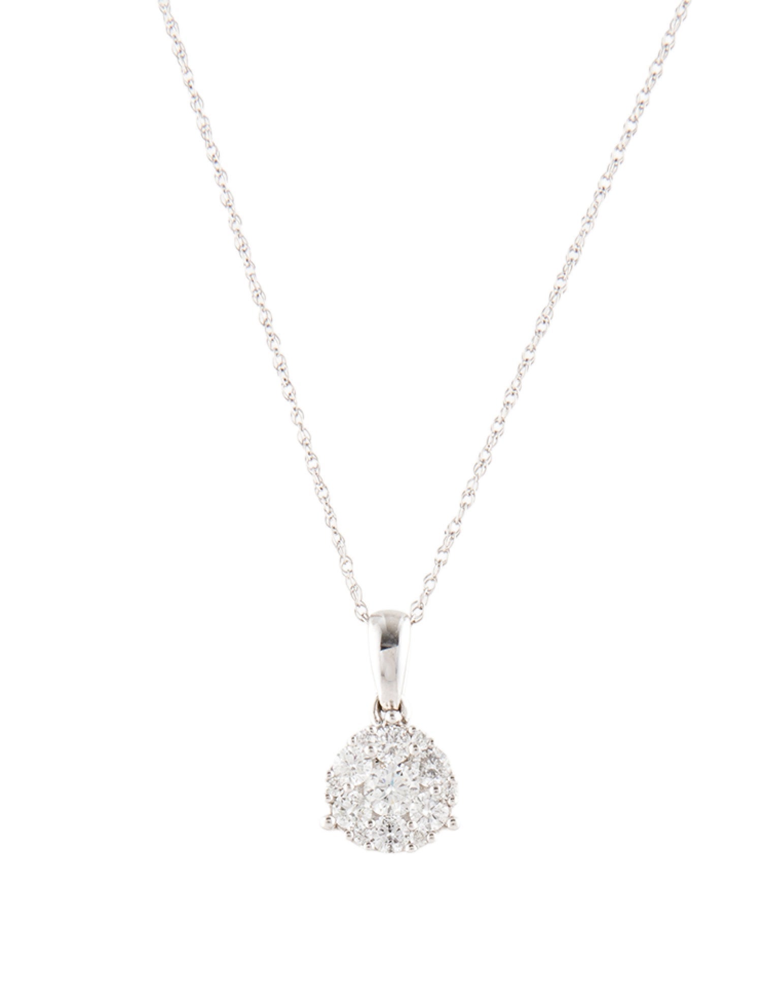 Necklace 14K Diamond Cluster Pendant