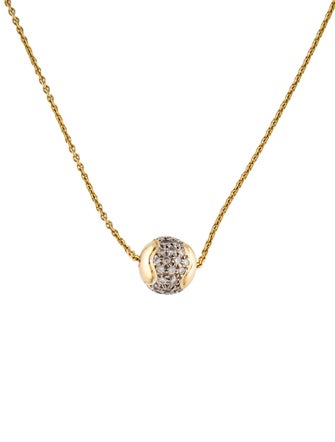 Necklace 18K 1.44ctw Diamond Ball Pendant Necklace