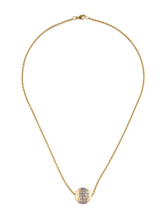 Necklace 18K 1.44ctw Diamond Ball Pendant Necklace