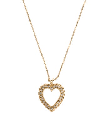 Necklace 14K Diamond Heart Pendant Necklace