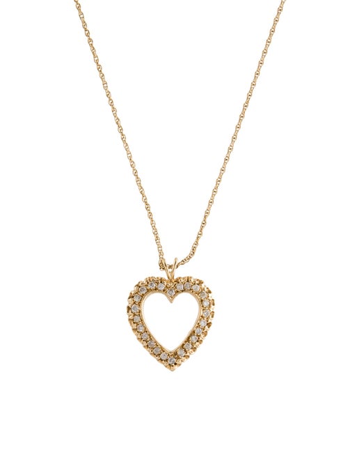 Necklace 14K Diamond Heart Pendant Necklace