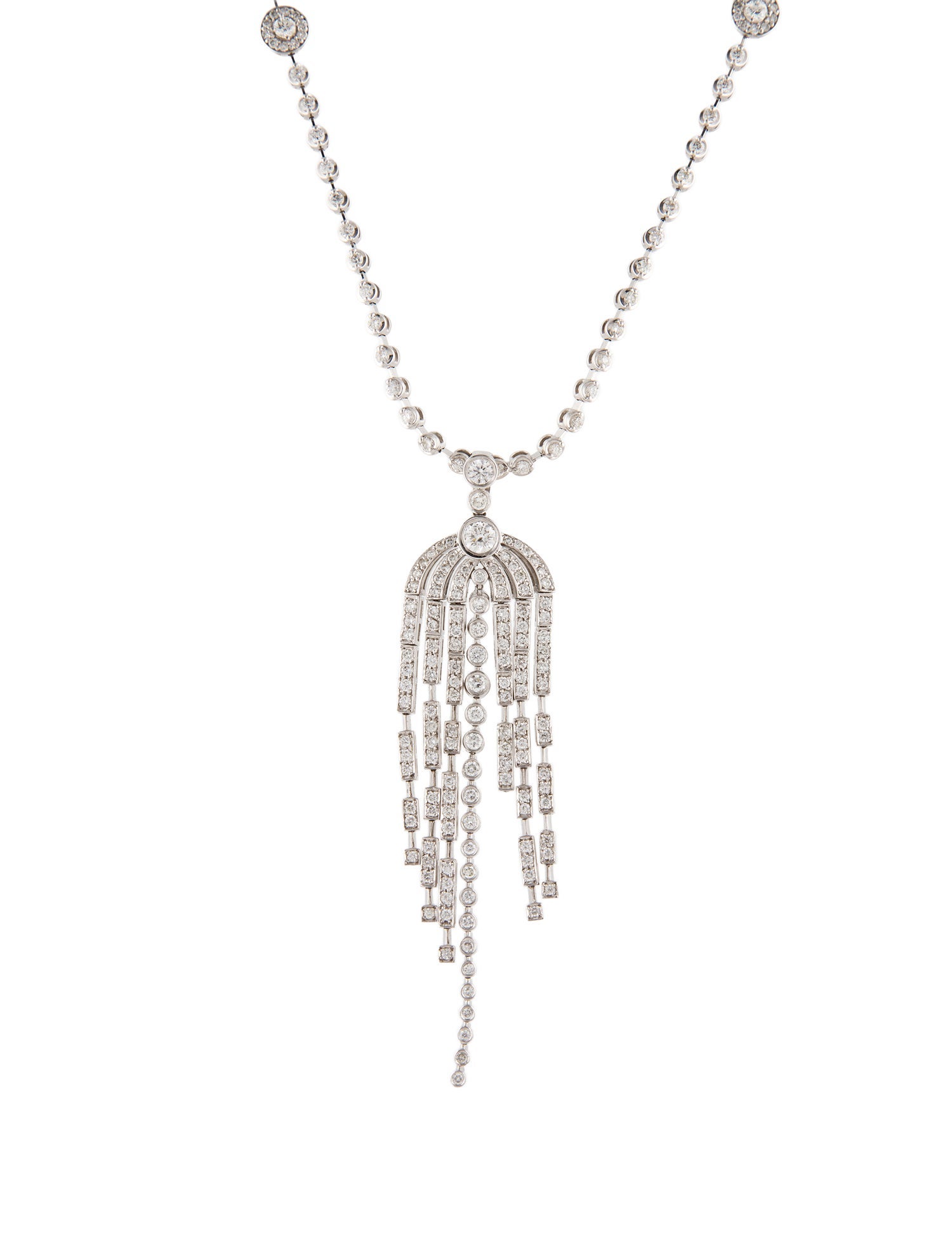 Necklace 14K 3.53ctw Diamond Fringe Pendant Necklace