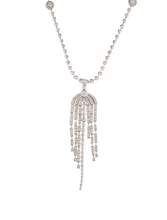 Necklace 14K 3.53ctw Diamond Fringe Pendant Necklace