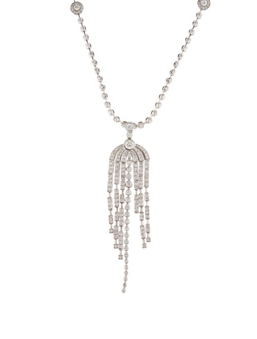 Necklace 14K 3.53ctw Diamond Fringe Pendant Necklace