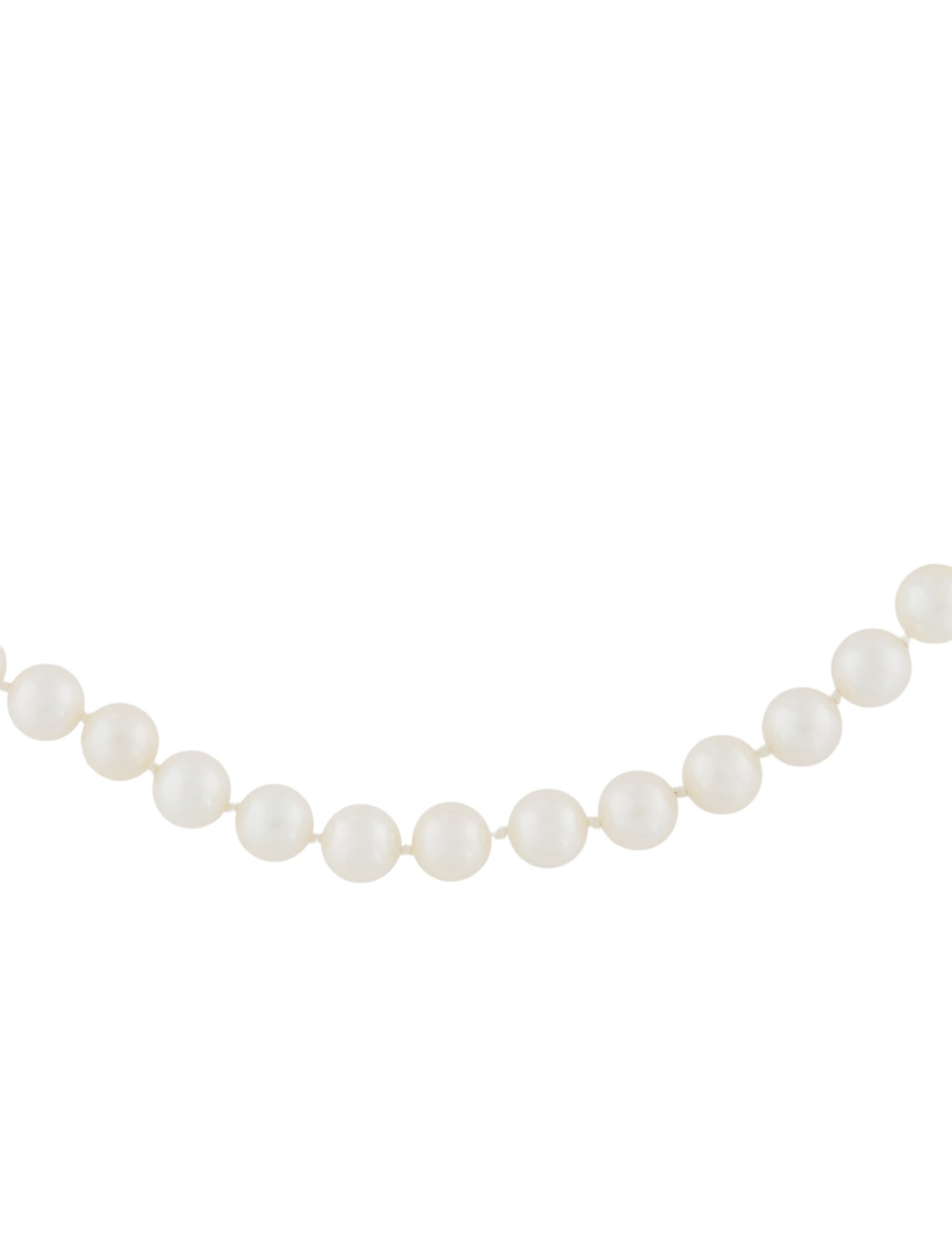 Necklace 14K Pearl Bead & Diamond Clasp Strand