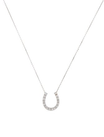 Necklace 14K Diamond Horseshoe Pendant Necklace