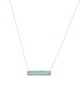 Necklace 14K Turquoise and Diamond Bar Pendant Necklace