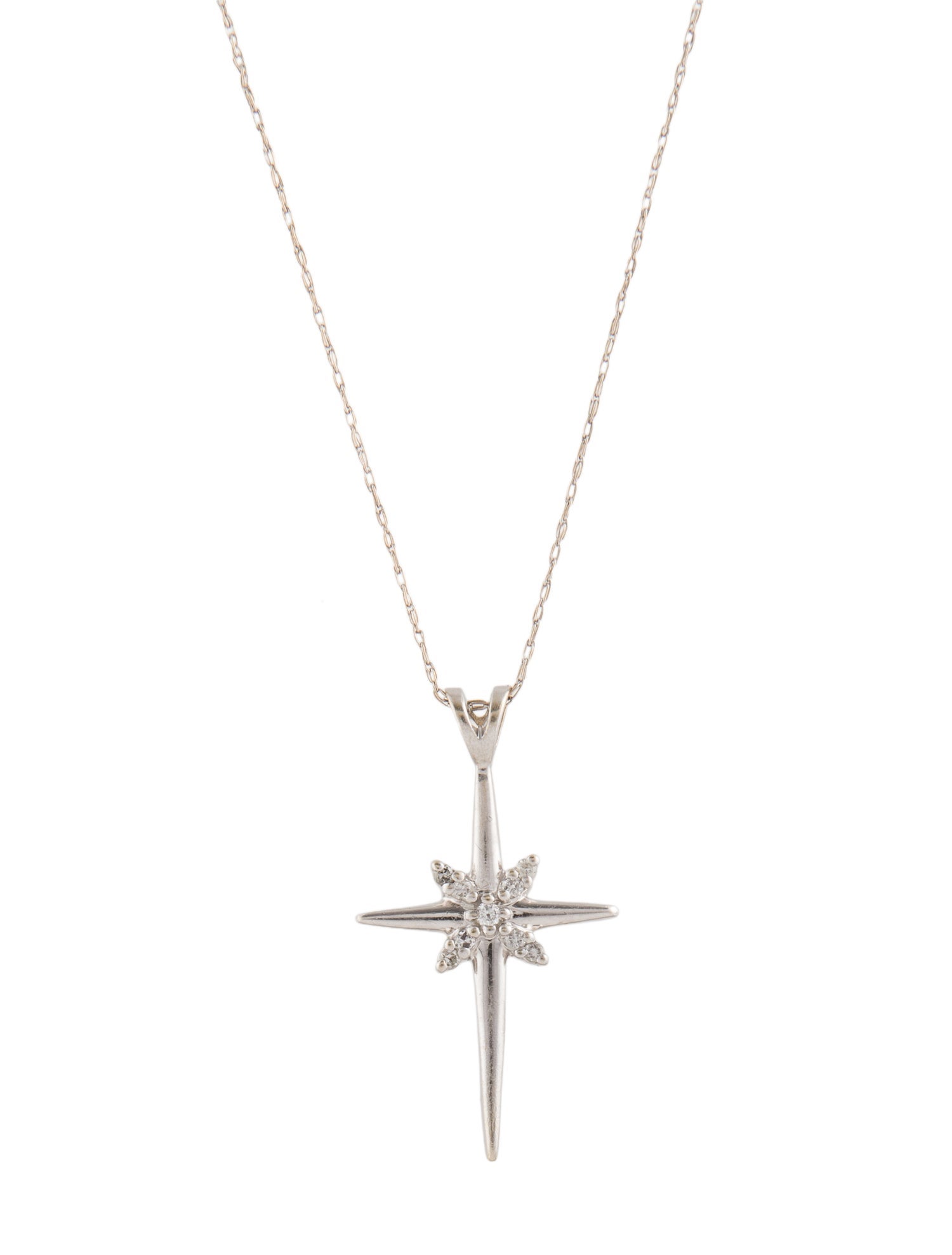 Necklace 14K Diamond Northern Cross Pendant