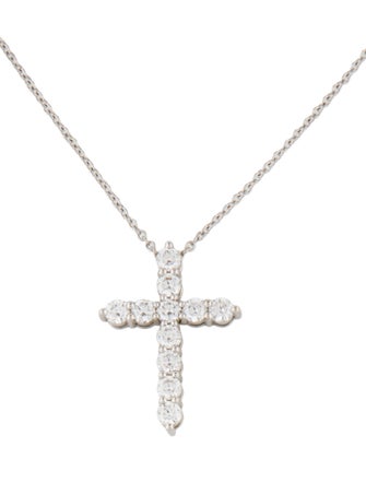 Necklace 18K 1.92ctw Lab-Grown Diamond Cross Pendant Necklace