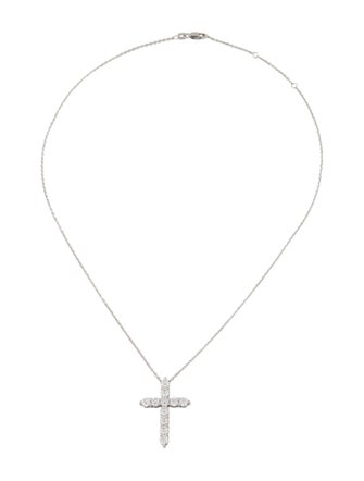 Necklace 18K 1.92ctw Lab-Grown Diamond Cross Pendant Necklace