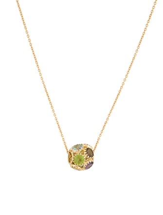 Necklace 18K Multistone Pendant Necklace