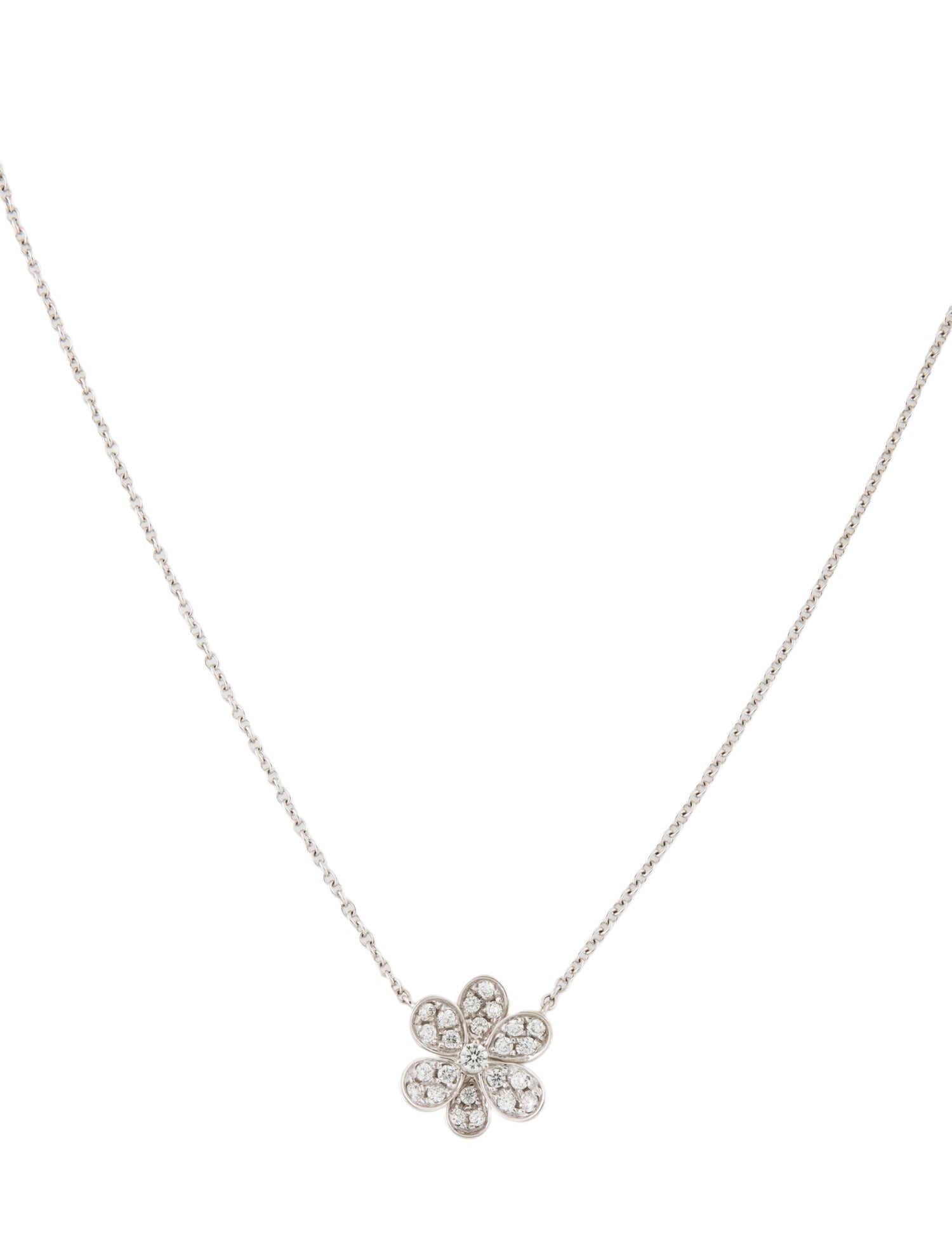 Necklace 14K Diamond Flower Pendant