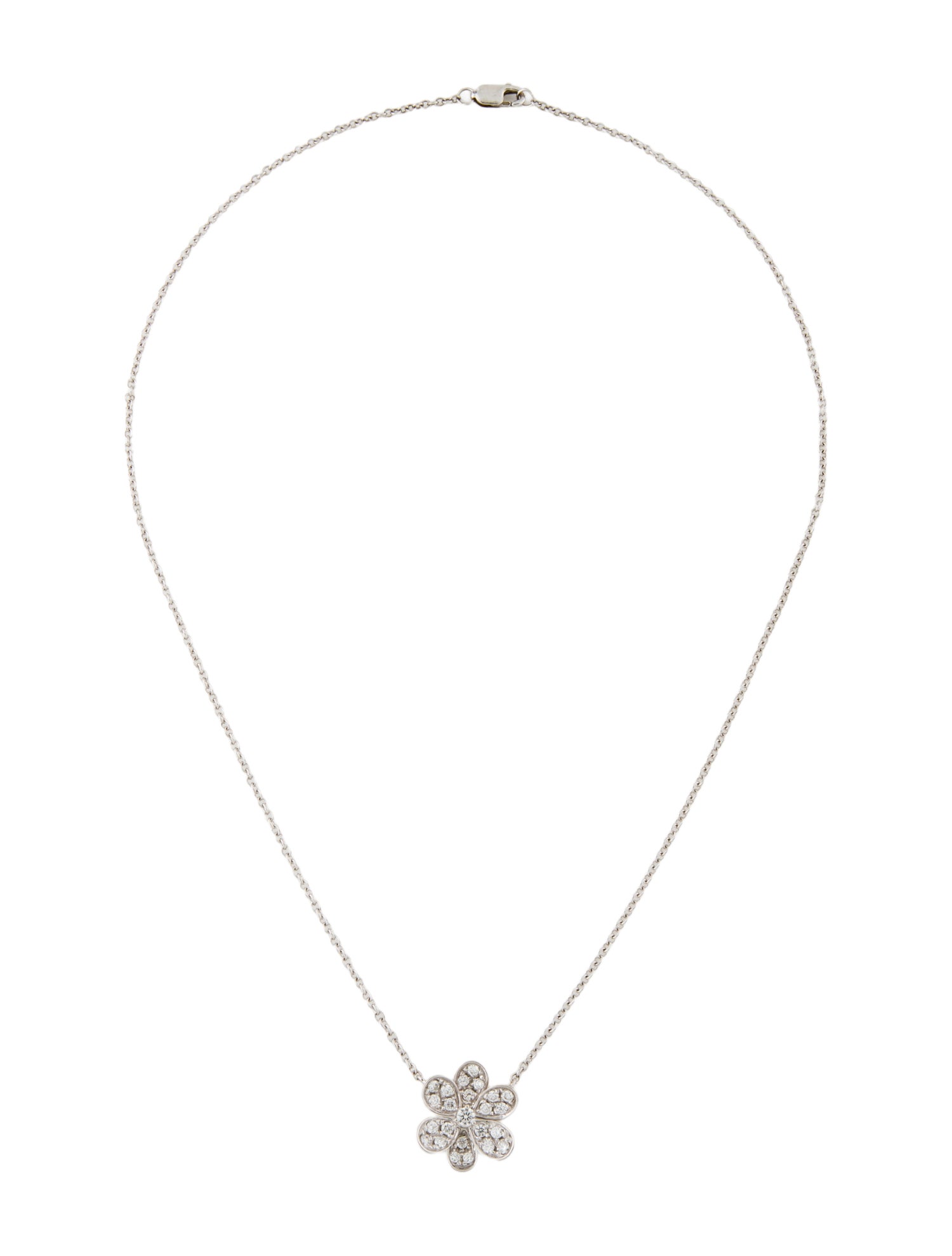 Necklace 14K Diamond Flower Pendant
