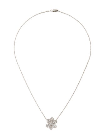 Necklace 14K Diamond Flower Pendant Necklace