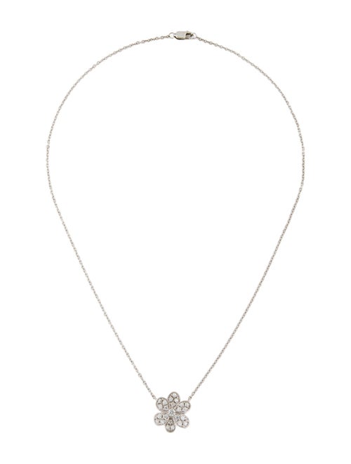 Necklace 14K Diamond Flower Pendant Necklace
