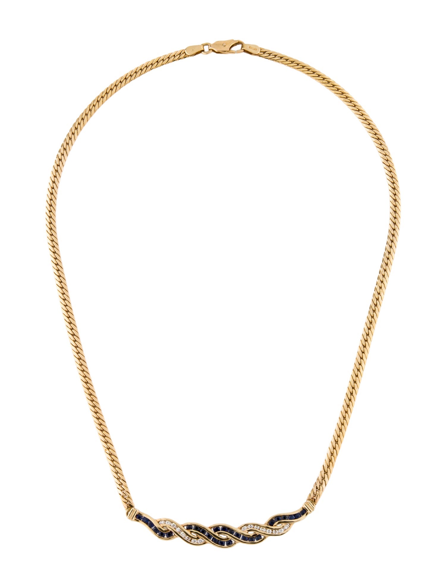 Necklace 14K Sapphire & Diamond Twisted Collar
