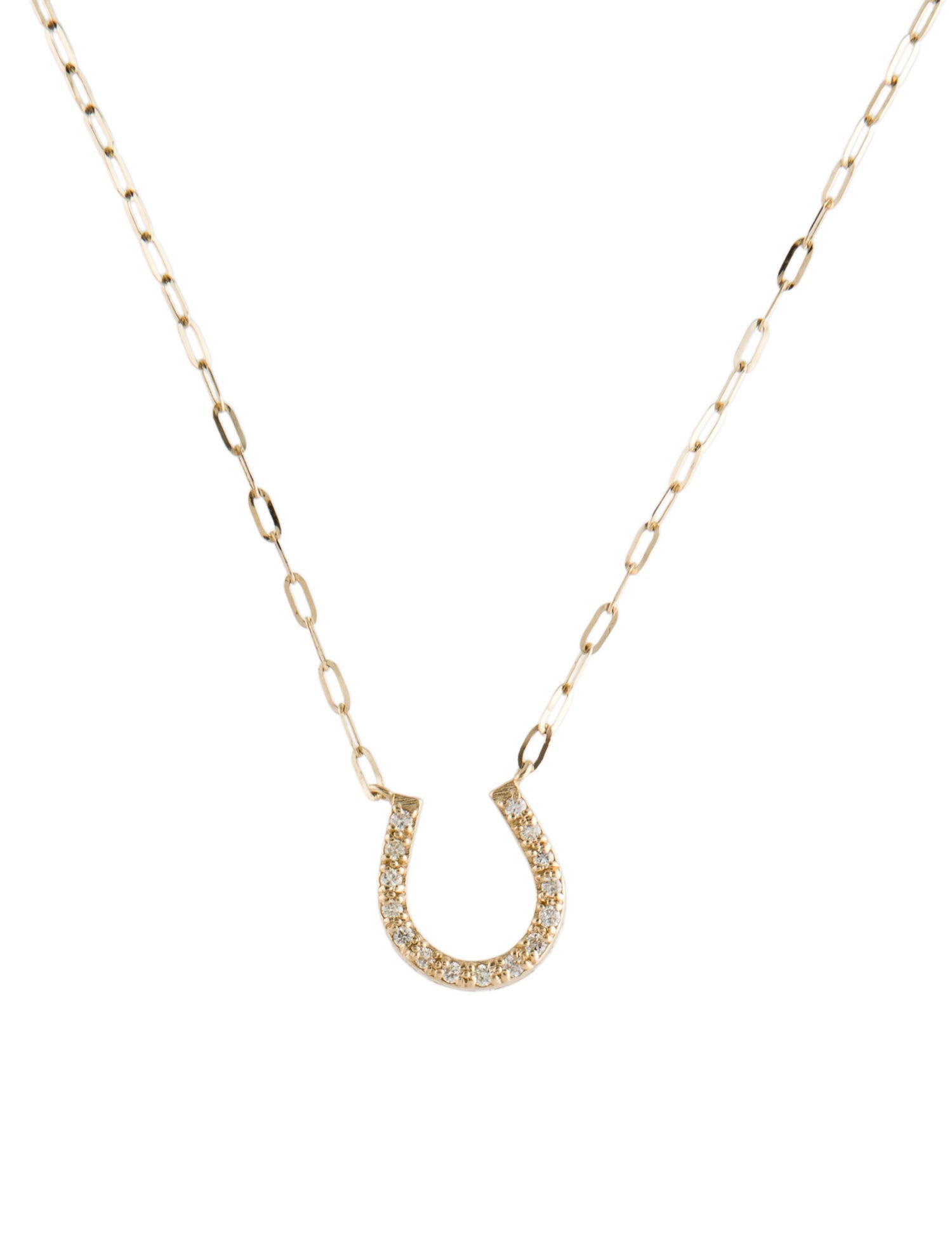 Necklace 14K Diamond Horseshoe Pendant