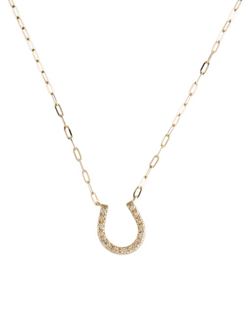 Necklace 14K Diamond Horseshoe Pendant Necklace