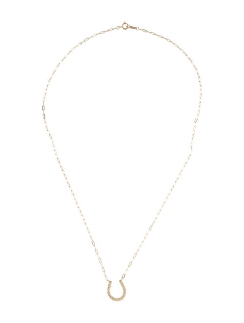Necklace 14K Diamond Horseshoe Pendant Necklace