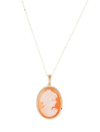 Necklace 14K Cameo Pendant Necklace