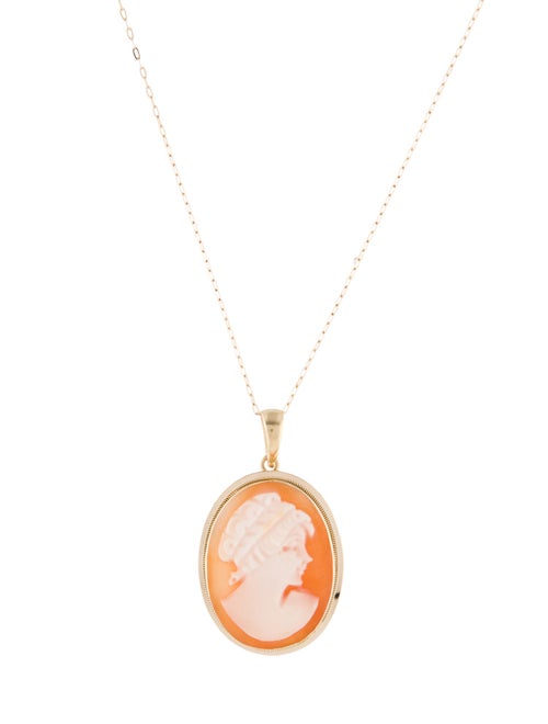 Necklace 14K Cameo Pendant Necklace