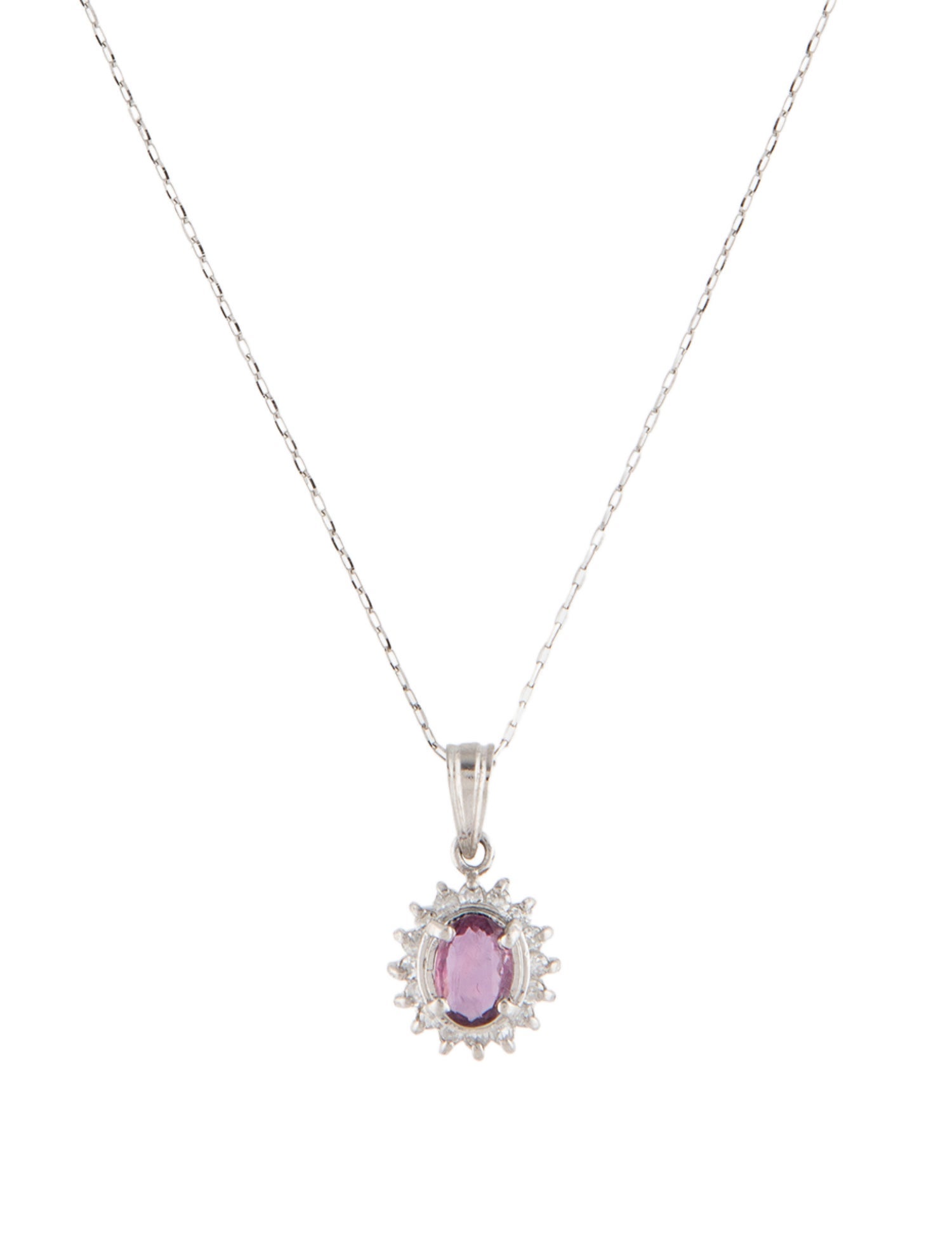 Necklace Platinum Sapphire & Diamond Pendant
