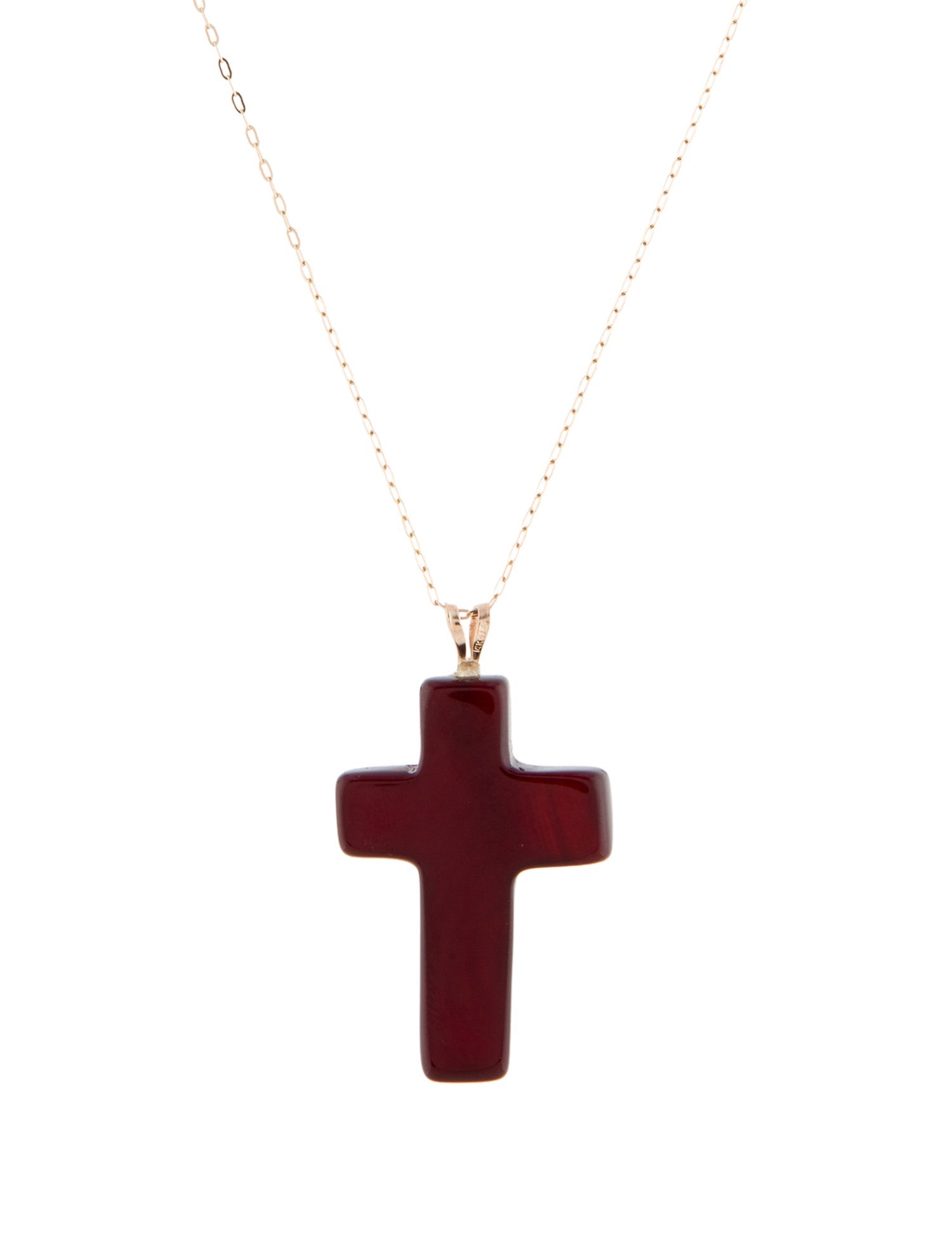 Necklace 14K Sard Cross Pendant