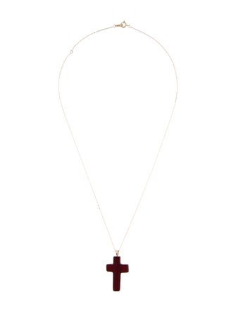 Necklace 14K Sard Cross Pendant Necklace