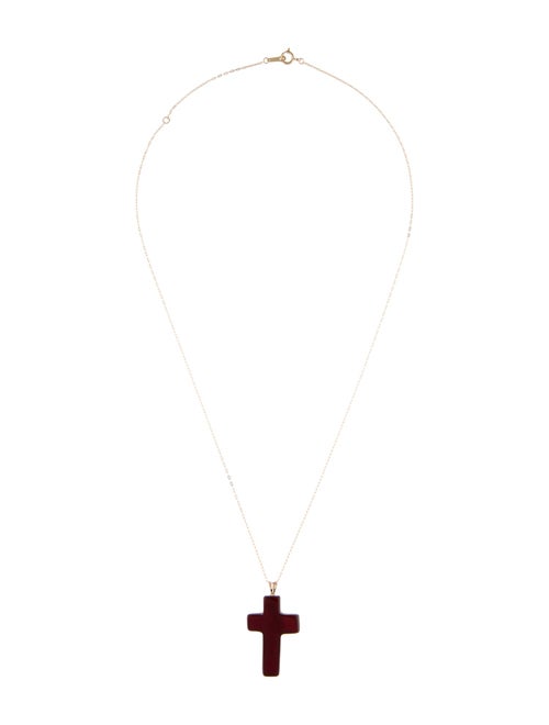 Necklace 14K Sard Cross Pendant Necklace